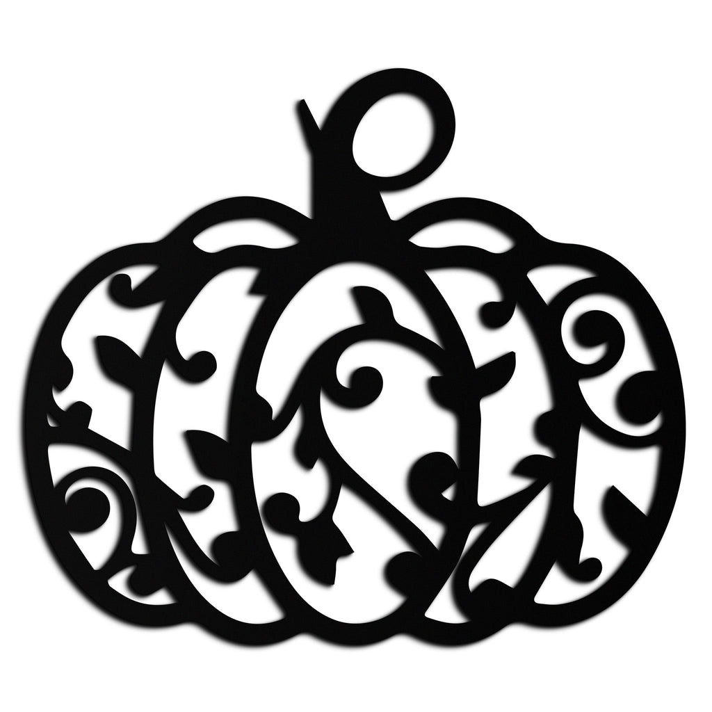 Elegant Ornamental Pumpkin Metal Wall Art
