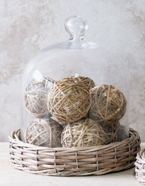 Willow Base Farmhouse Glass Cloche