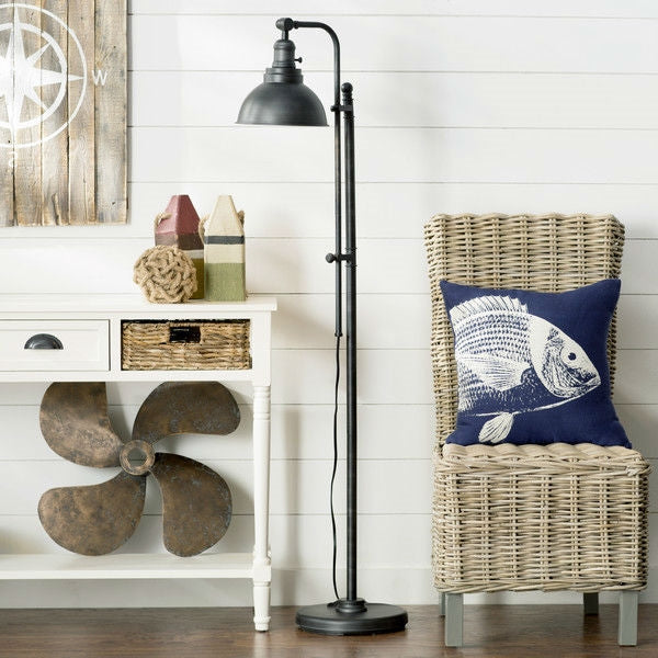 65-Inch Distressed Metal Farmhouse Floor Lamp
