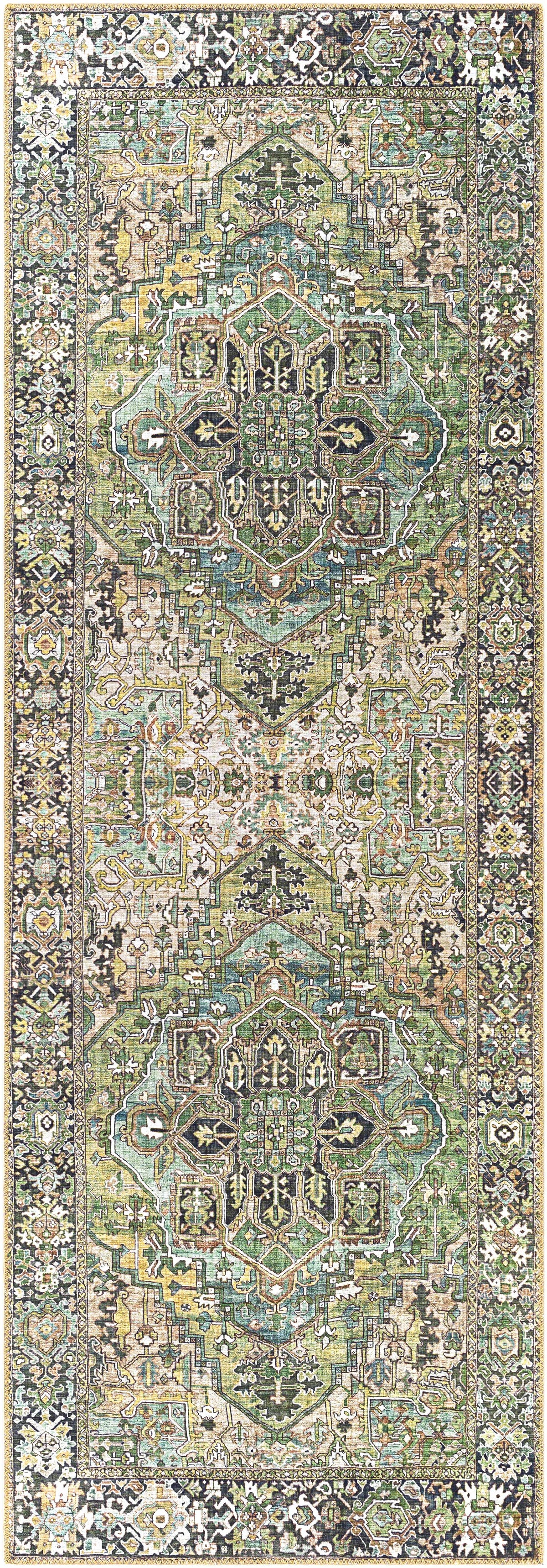 Neyland Sage Vintage-Inspired Farmhouse Rug