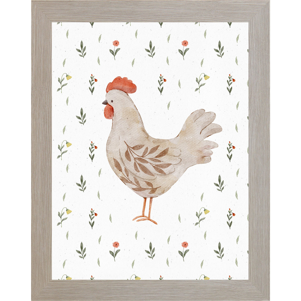 Watercolor Chicken Farmhouse Wall Art