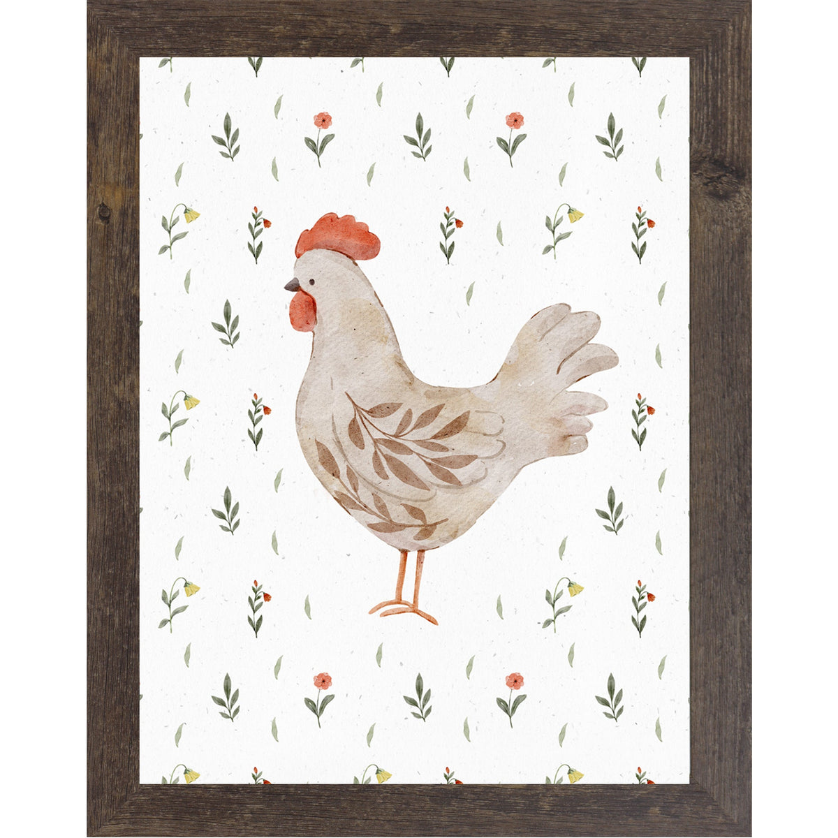 Watercolor Chicken Farmhouse Wall Art