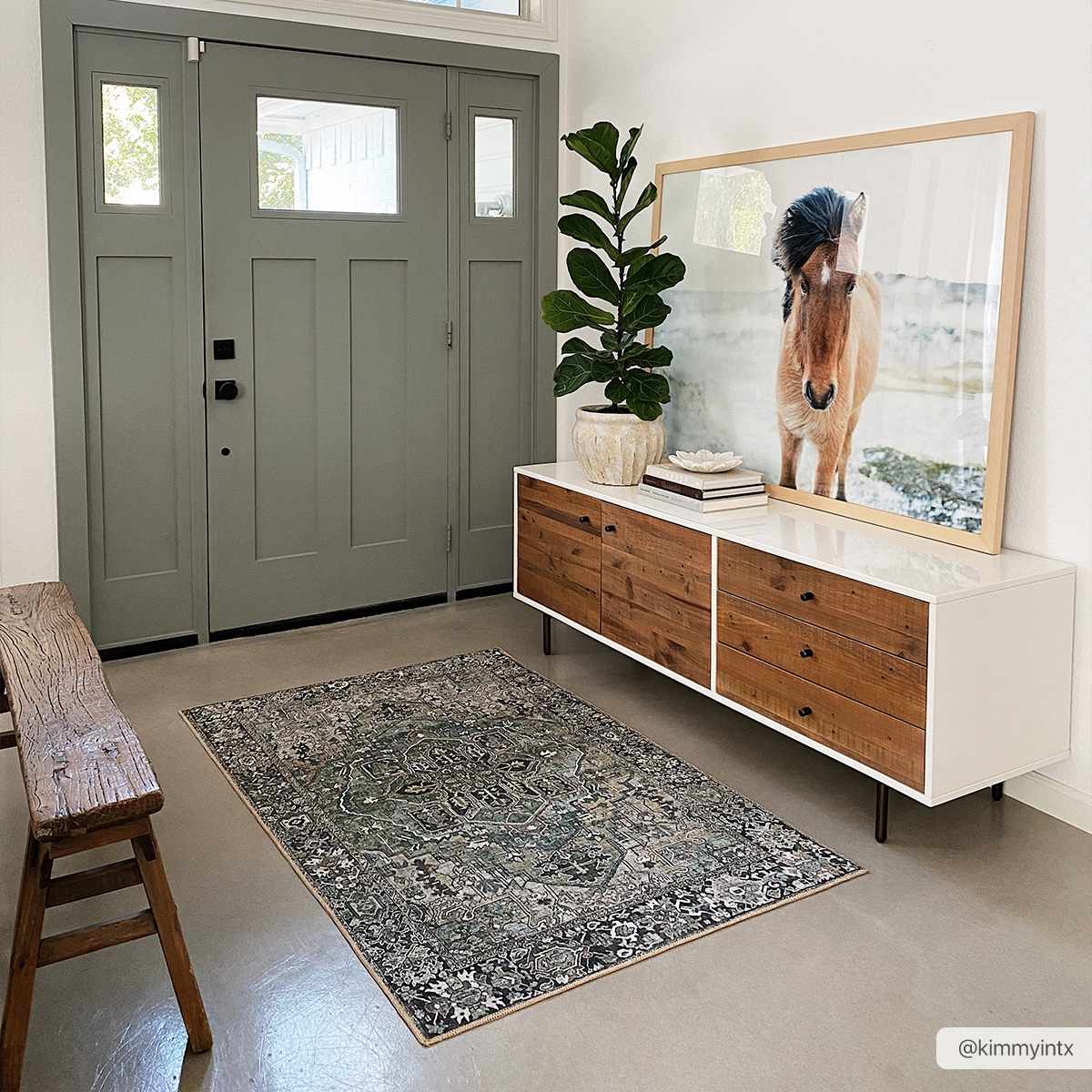 Neyland Sage Vintage-Inspired Farmhouse Rug