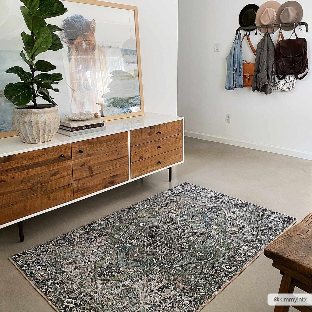 Neyland Sage Vintage-Inspired Farmhouse Rug