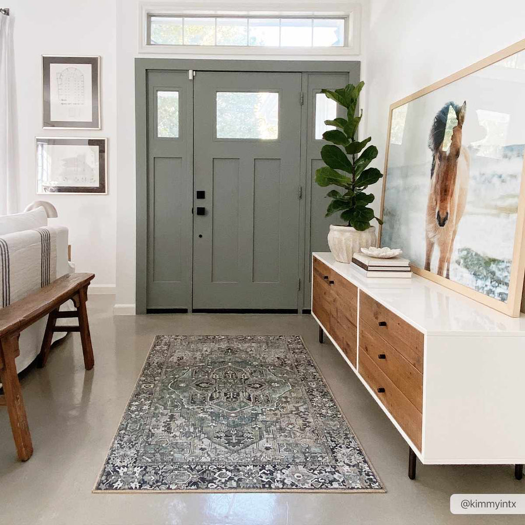 Neyland Sage Vintage-Inspired Farmhouse Rug