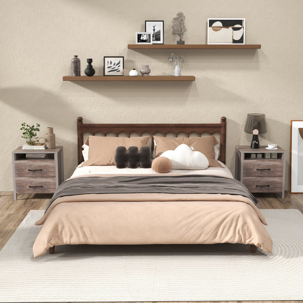 Grey Farmhouse Two-Drawer Nightstand