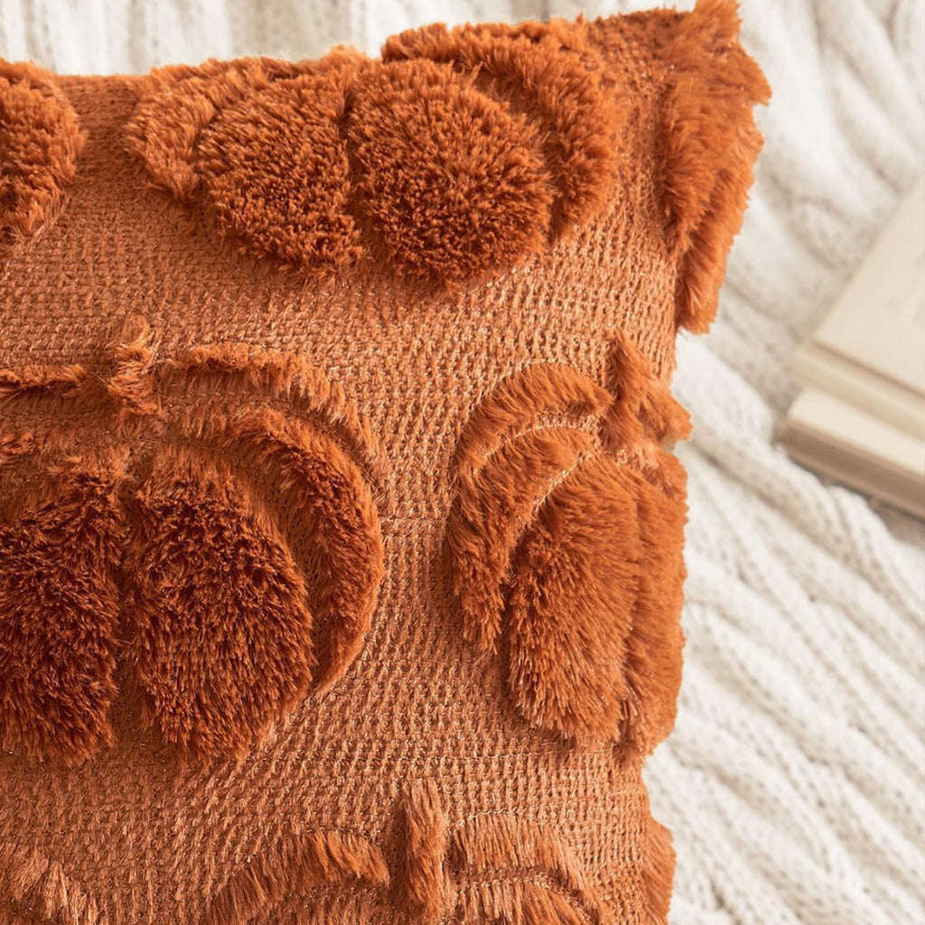 Rust Red Pumpkin Faux-Fur Pillow Covers – Set of 2