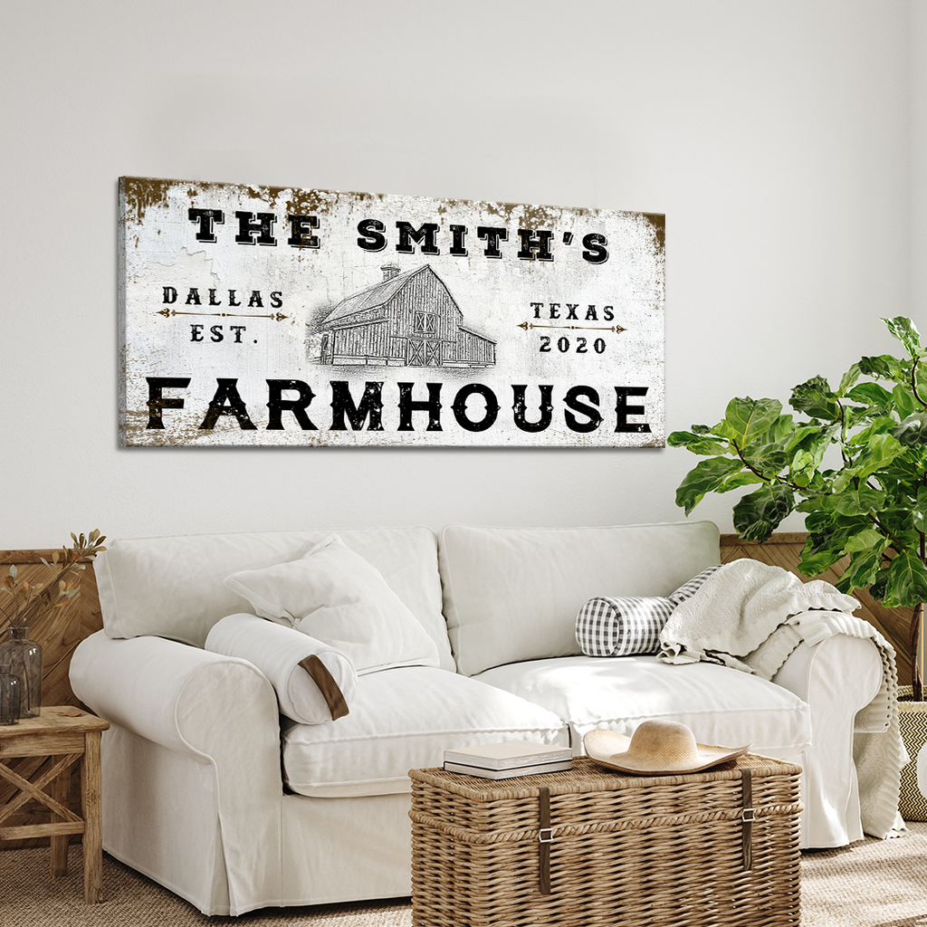 Personalized Rustic Farmhouse Welcome Sign