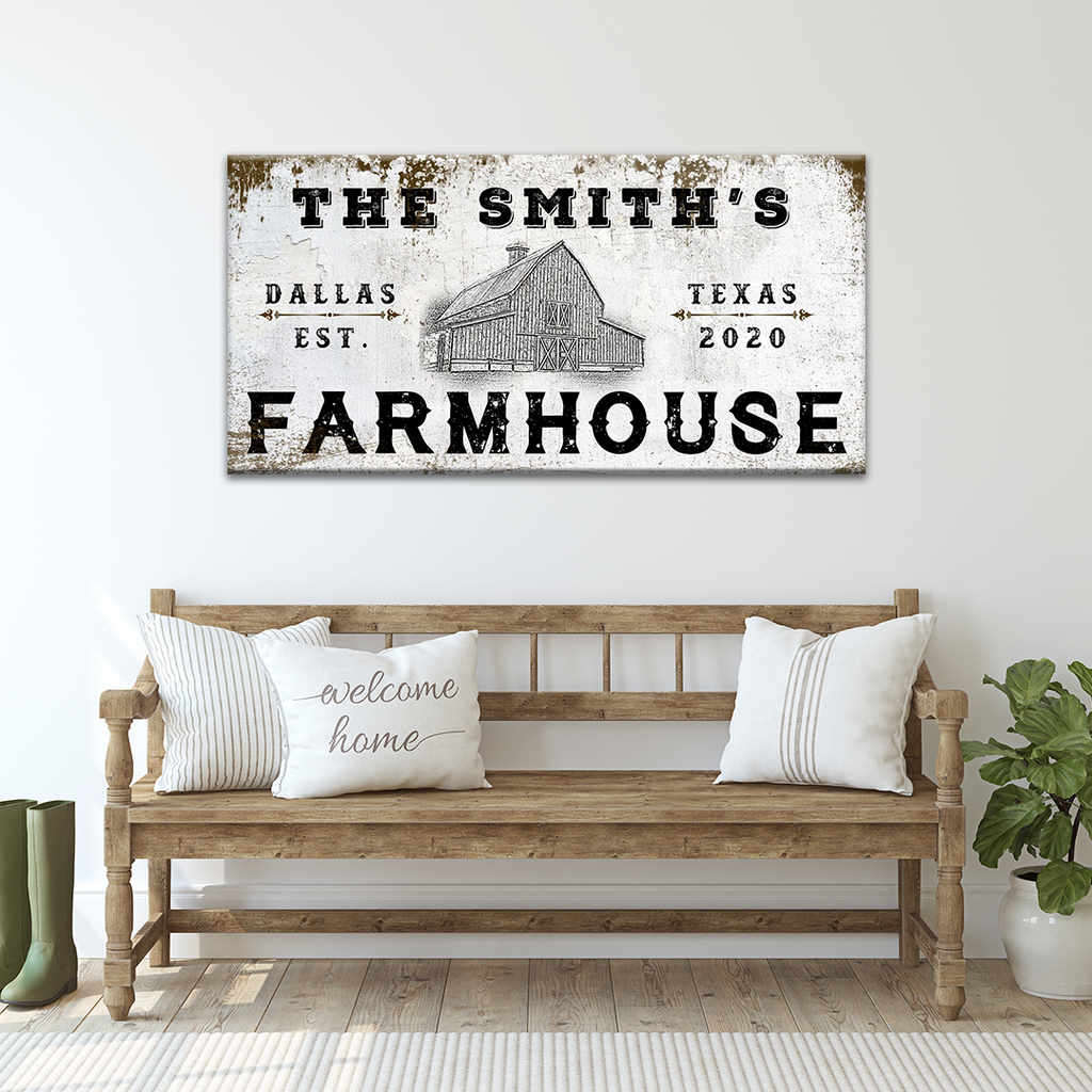 Personalized Rustic Farmhouse Welcome Sign