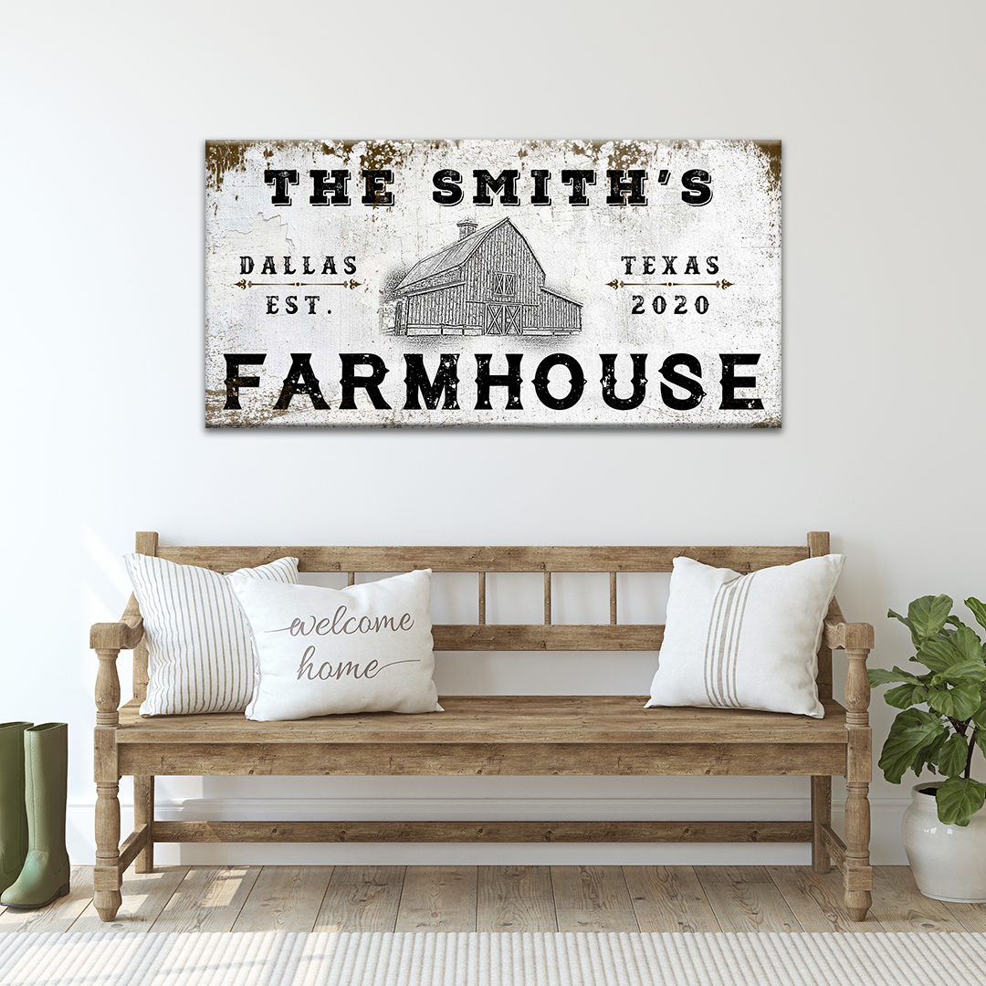 Personalized Rustic Farmhouse Welcome Sign