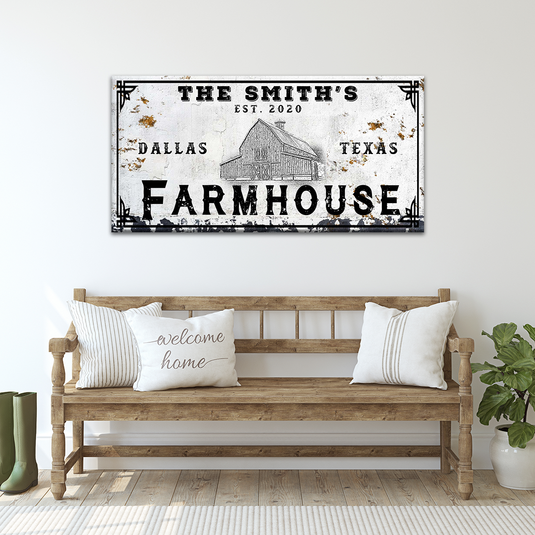 Personalized Rustic Farmhouse Welcome Sign
