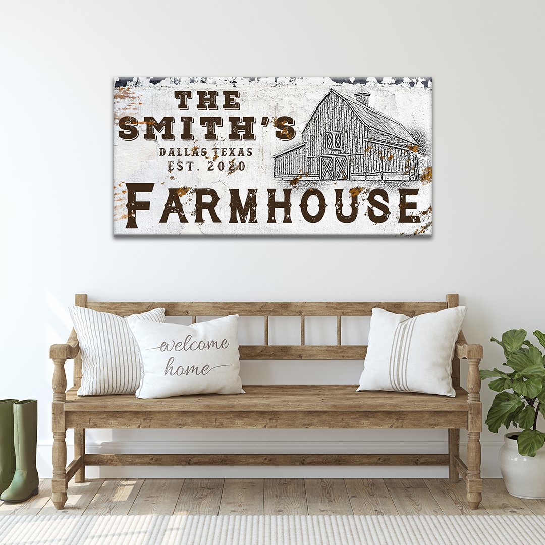 Personalized Rustic Farmhouse Welcome Sign