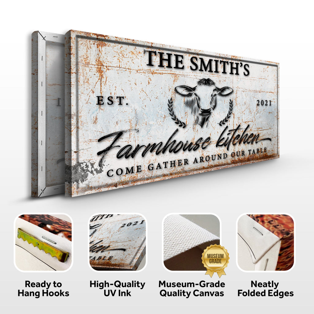 Personalized Farmhouse Kitchen Canvas Sign