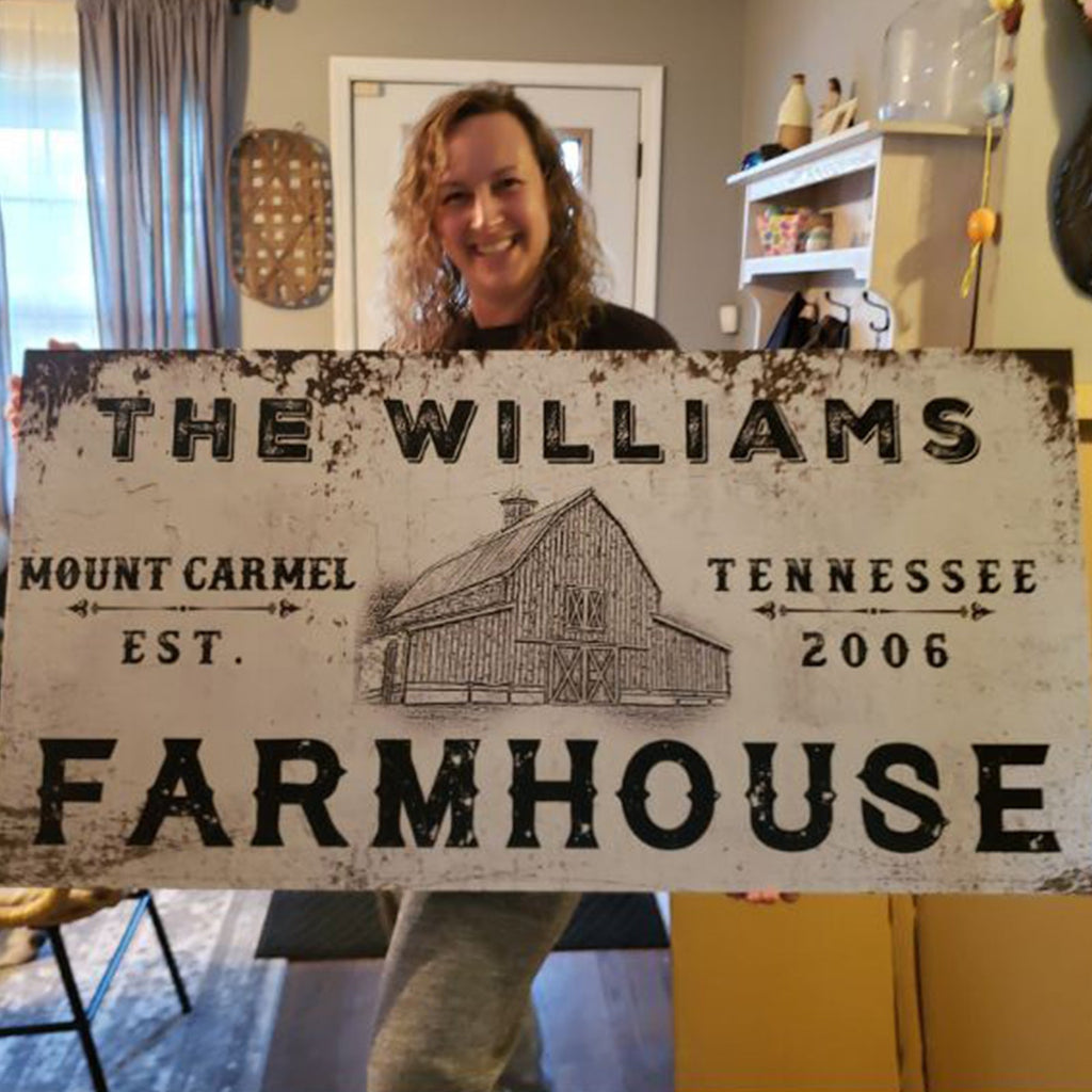 Personalized Rustic Farmhouse Welcome Sign