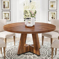 Vintage Brown 47-Inch Round Farmhouse Dining Table