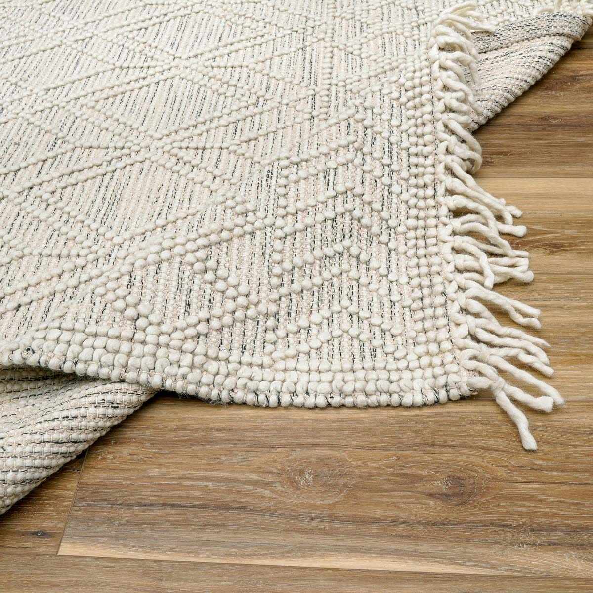 Ramsbury Ivory Wool Farmhouse Area Rug