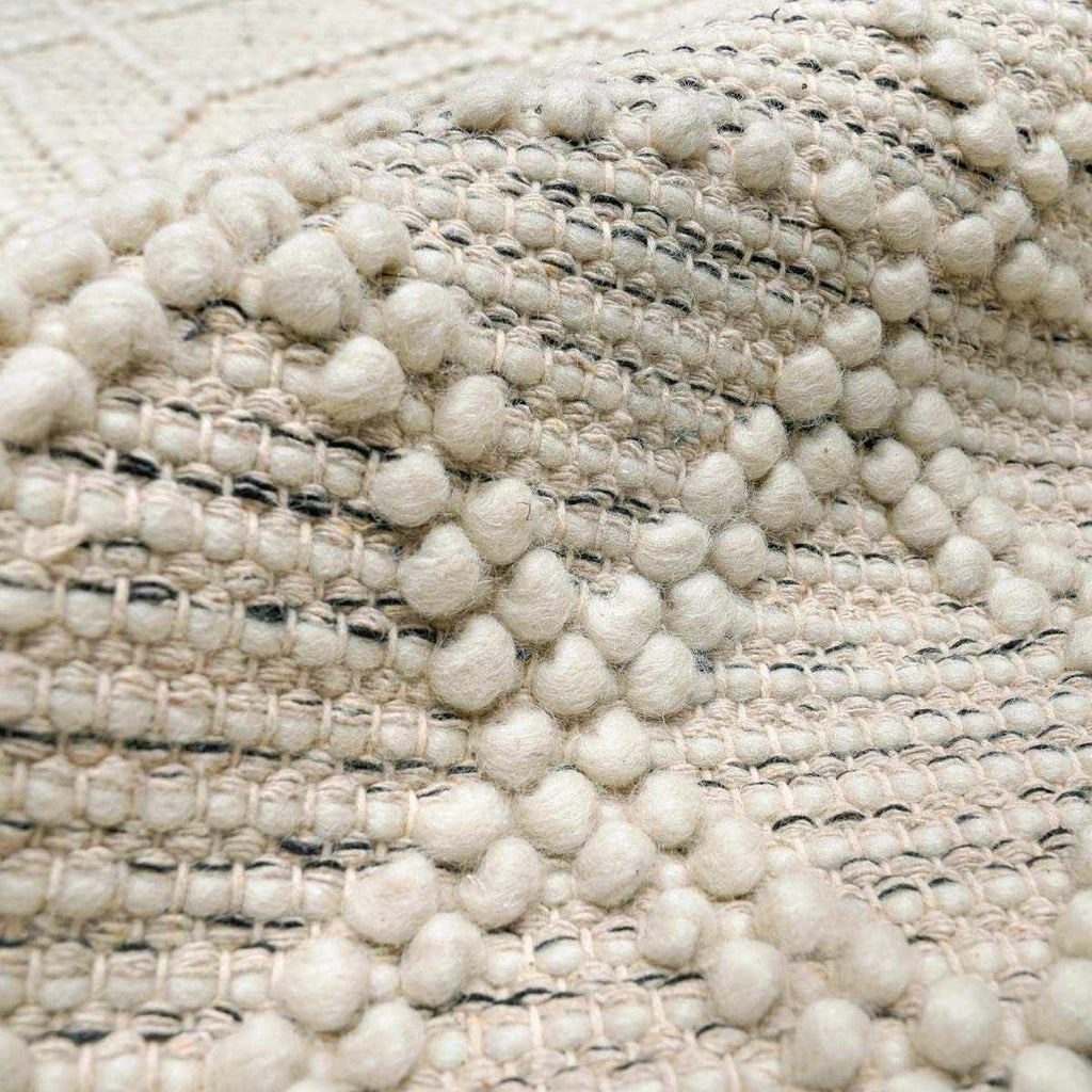 Ramsbury Ivory Wool Farmhouse Area Rug
