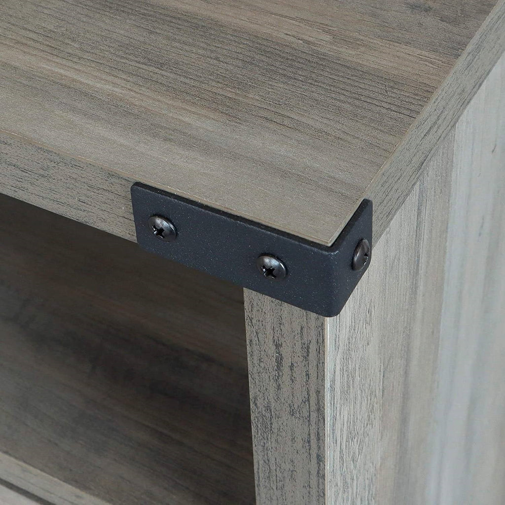 Rustic Oak Barn Door Farmhouse Nightstand