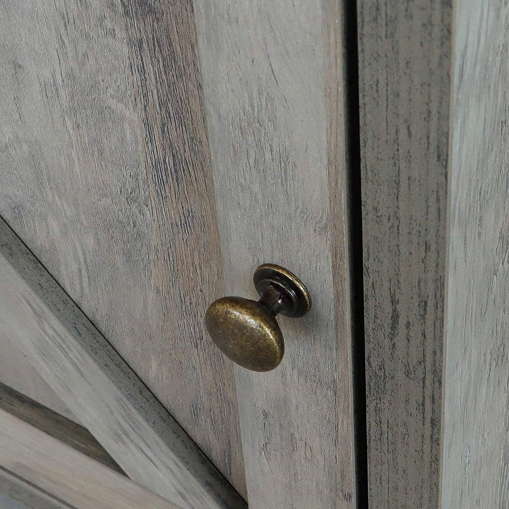 Rustic Oak Barn Door Farmhouse Nightstand