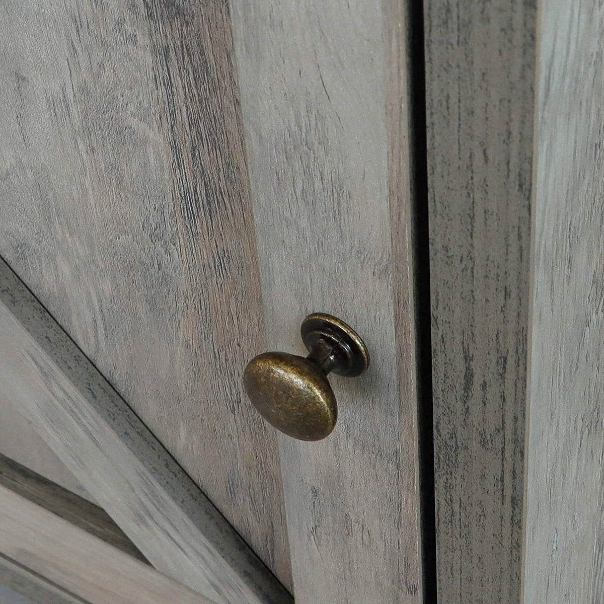 Rustic Oak Barn Door Farmhouse Nightstand
