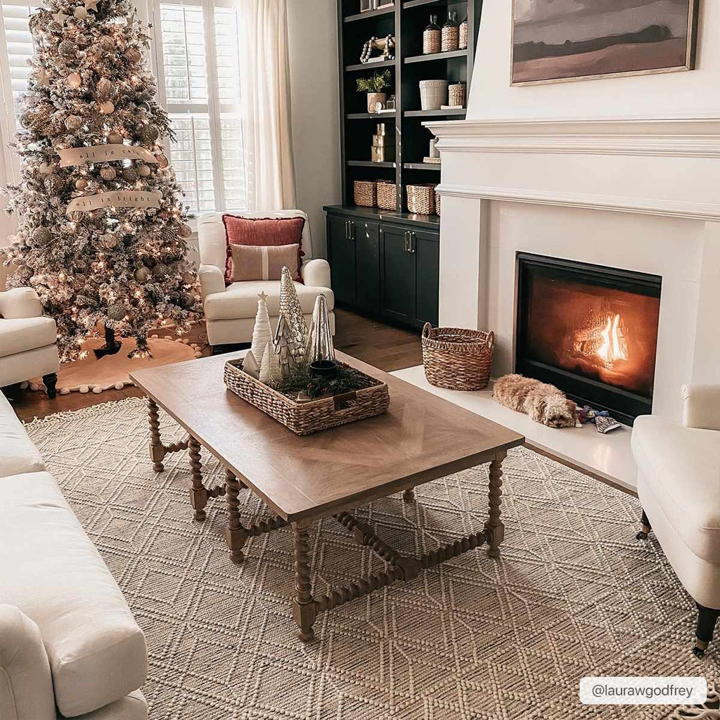Ramsbury Ivory Wool Farmhouse Area Rug