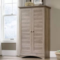 Rustic Oak Farmhouse Armoire Storage Cabinet