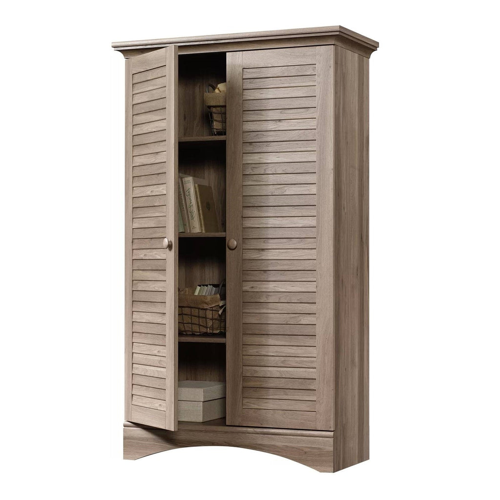 Rustic Oak Farmhouse Armoire Storage Cabinet