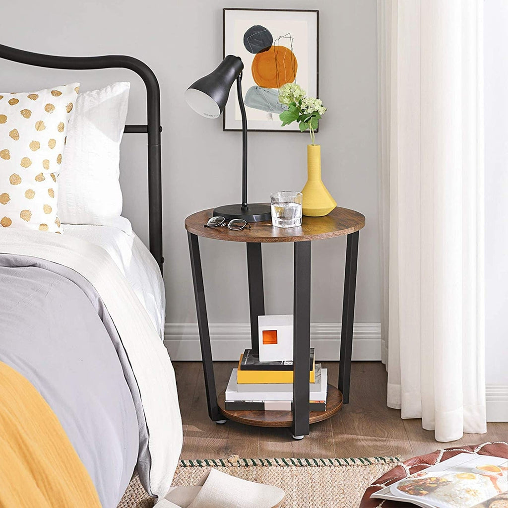 Rustic Round Farmhouse Side Table