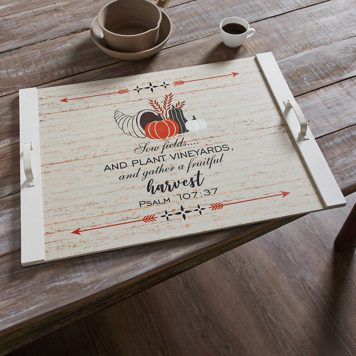 Rustic Wooden Stove Top Cover & Serving Tray