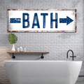 Rustic Farmhouse Bath Arrow Canvas Sign