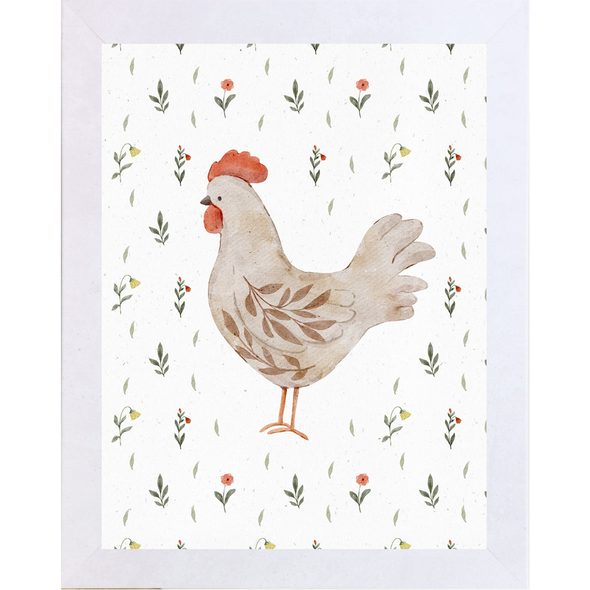 Watercolor Chicken Farmhouse Wall Art