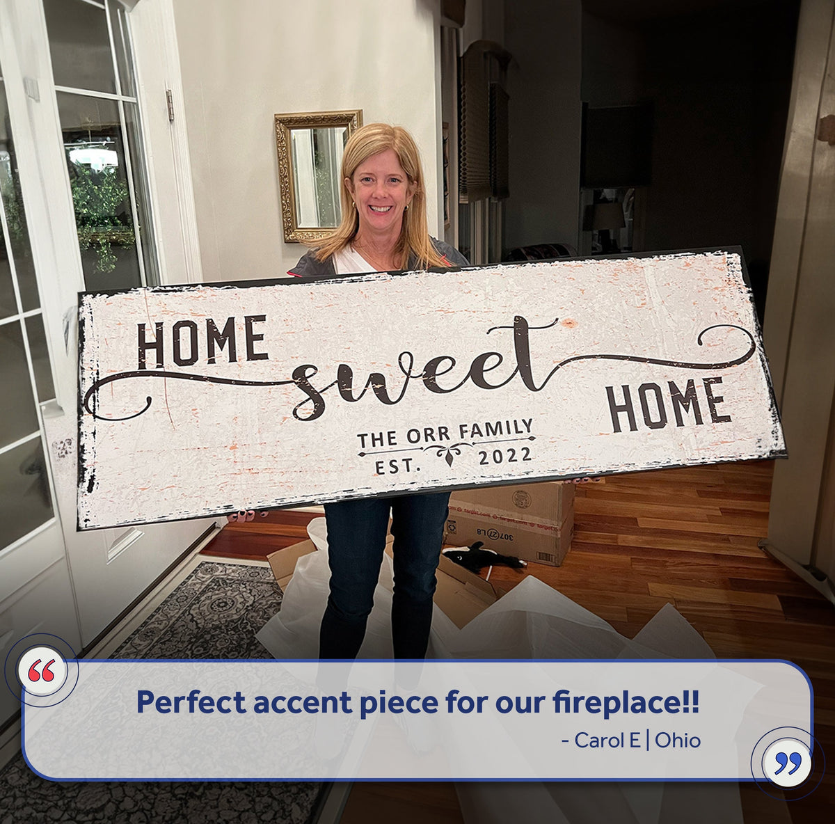 Personalized Home Sweet Home Canvas Sign