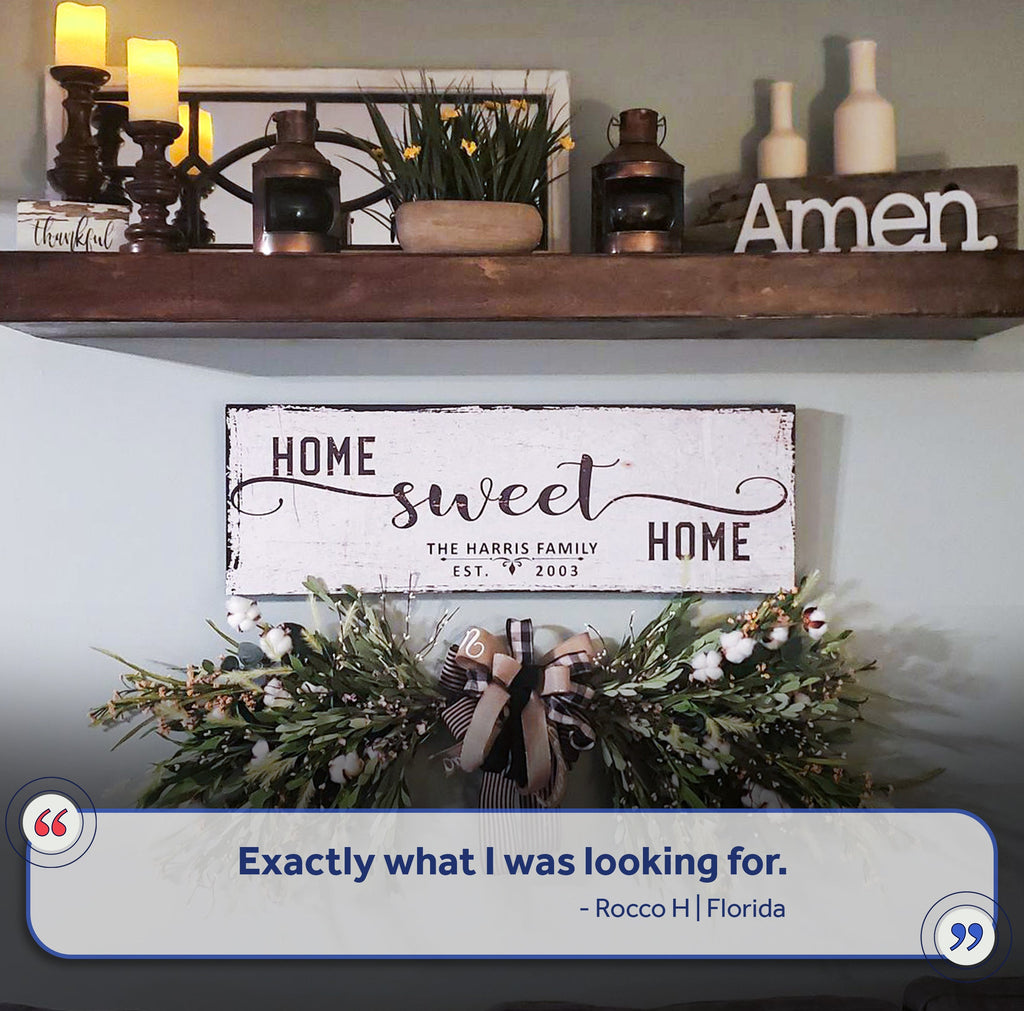 Personalized Home Sweet Home Canvas Sign