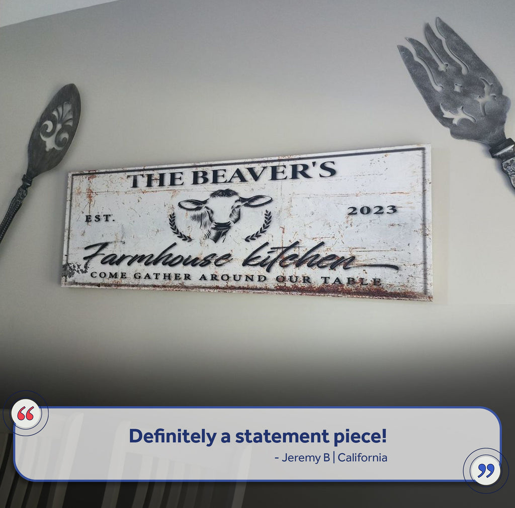 Personalized Farmhouse Kitchen Canvas Sign