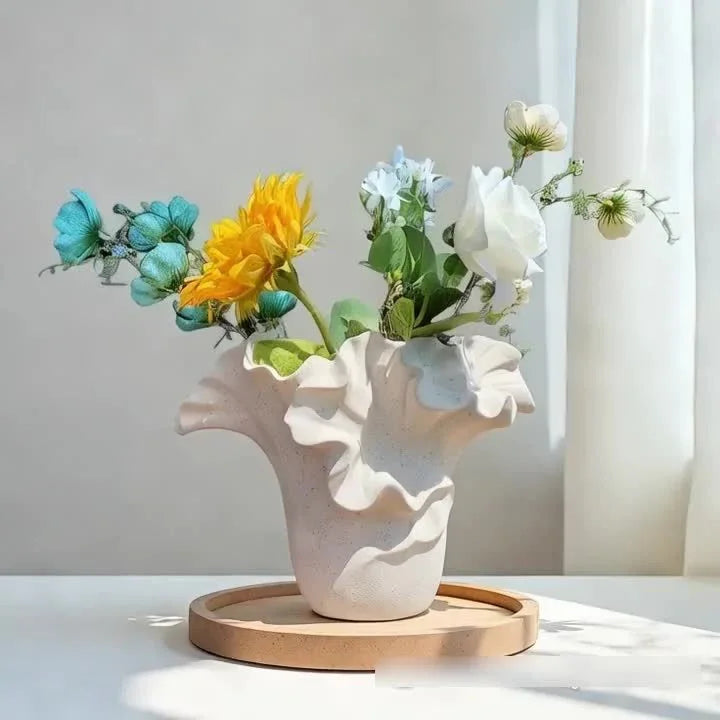 Rough Textured Farmhouse Ceramic Vase