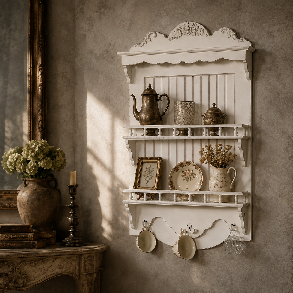 French Country Wall-Mounted Plate & Dish Rack
