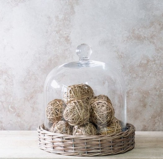 Willow Base Farmhouse Glass Cloche