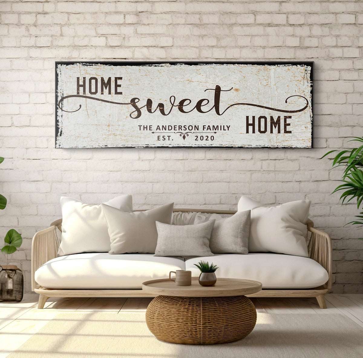 Personalized Home Sweet Home Canvas Sign