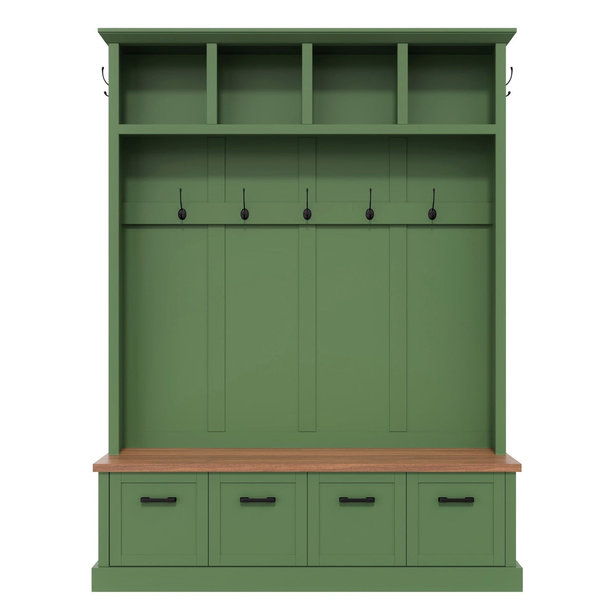 Farmhouse Hall Tree with Storage Bench