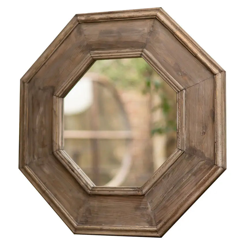 Reclaimed Pine Octagonal Farmhouse Wall Mirror