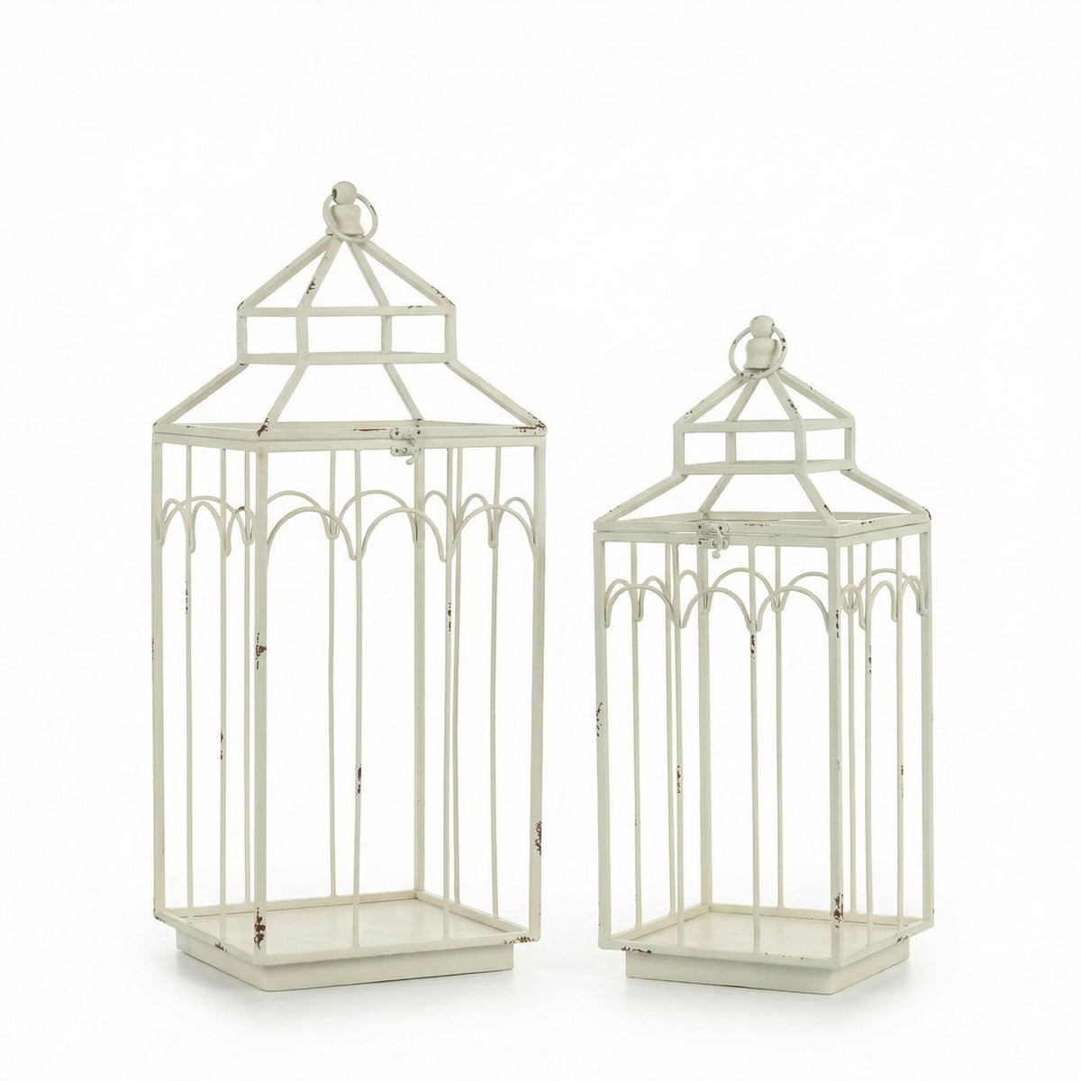 Ashley White Farmhouse Metal Lantern