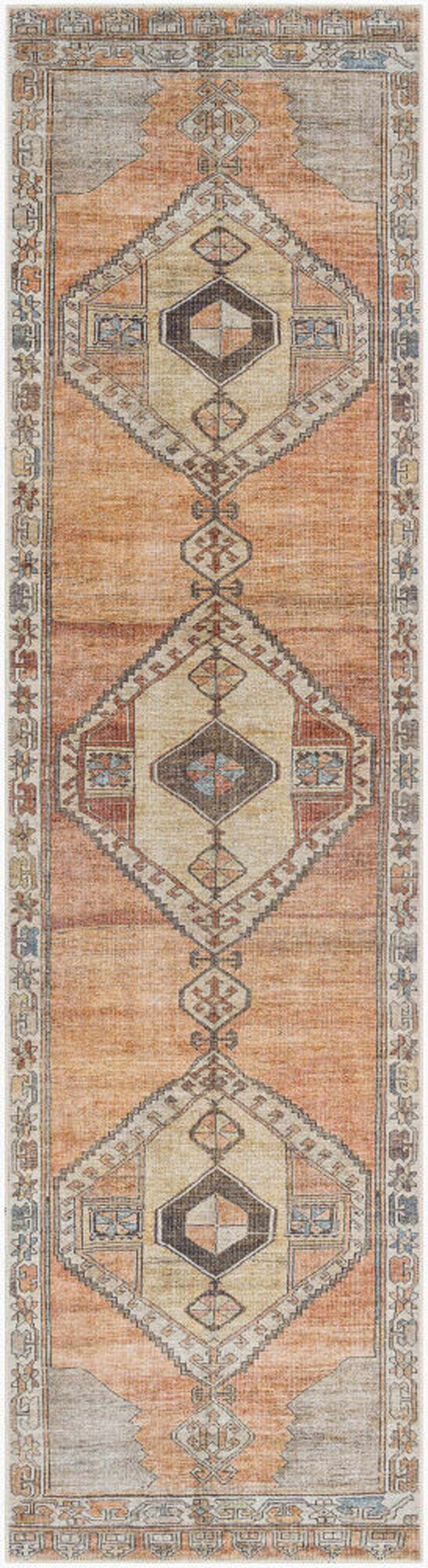 Medinah Vintage-Style Washable Farmhouse Runner Rug