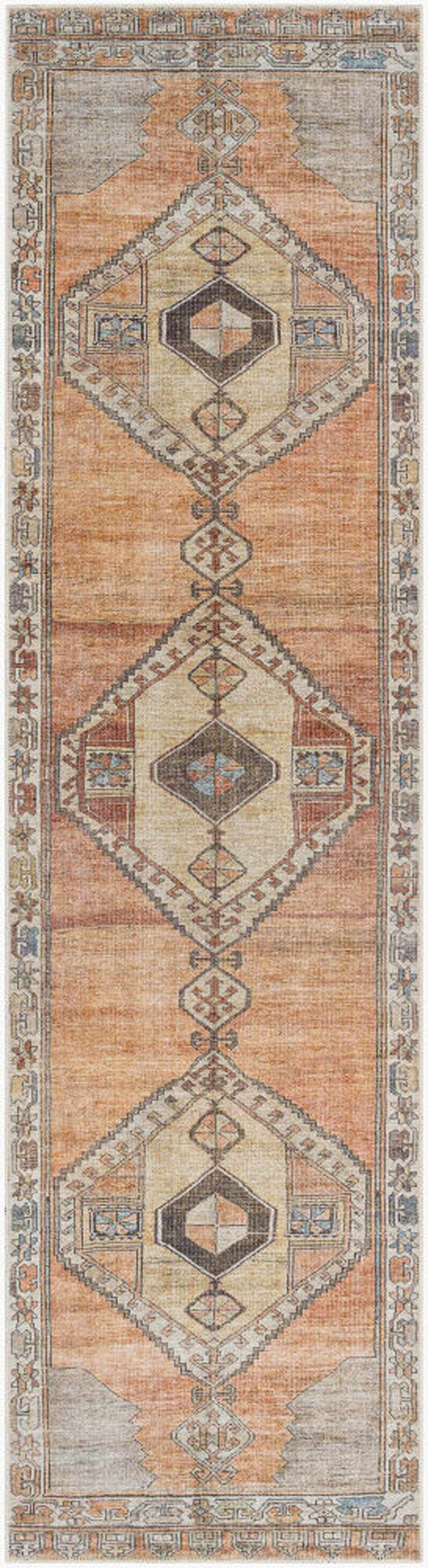 Medinah Vintage-Style Washable Farmhouse Runner Rug