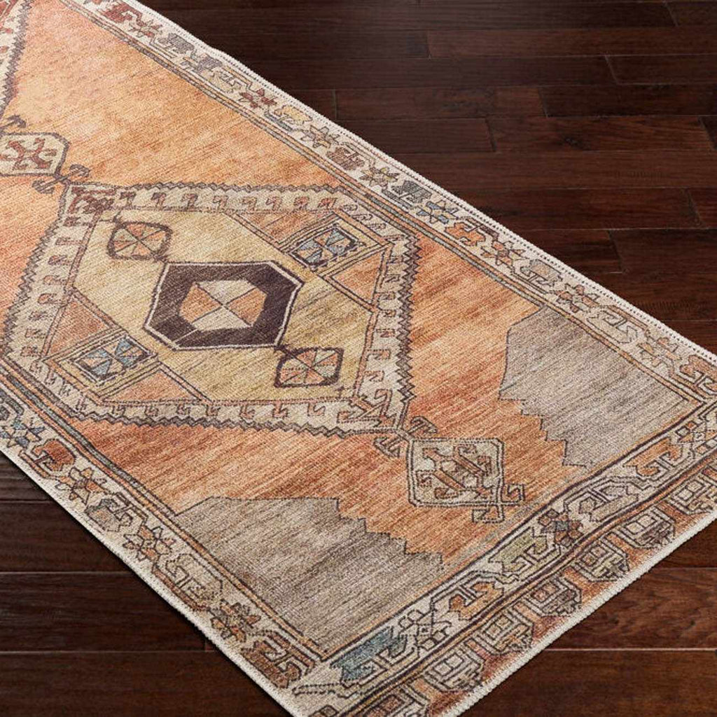 Medinah Vintage-Style Washable Farmhouse Runner Rug