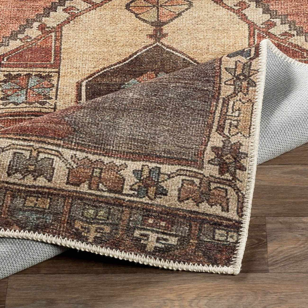 Medinah Vintage-Style Washable Farmhouse Runner Rug