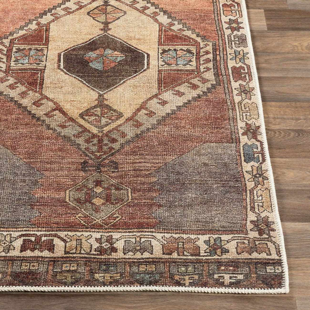 Medinah Vintage-Style Washable Farmhouse Runner Rug