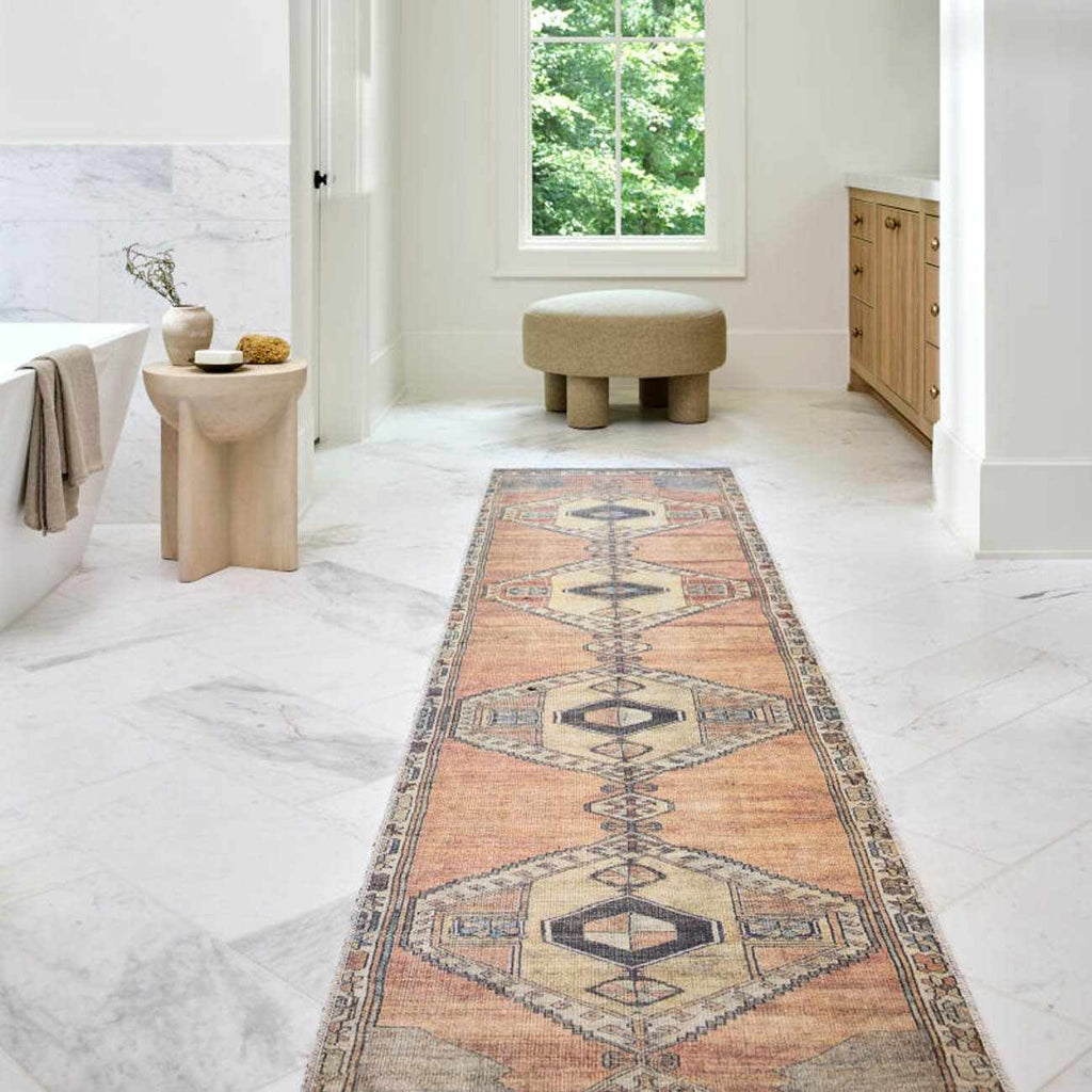 Medinah Vintage-Style Washable Farmhouse Runner Rug