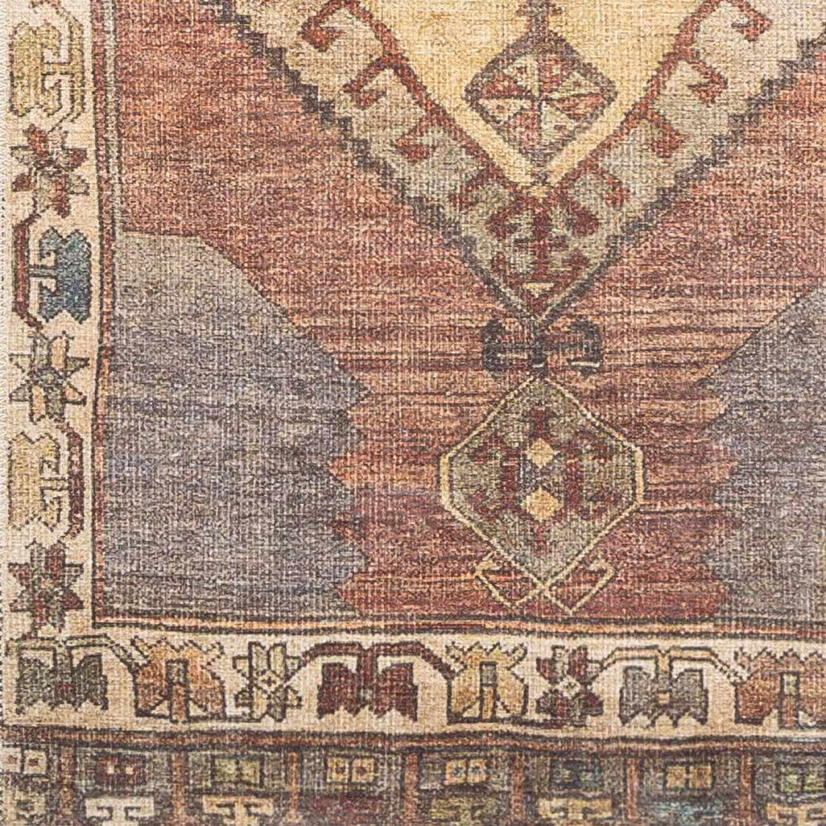 Medinah Vintage-Style Washable Farmhouse Runner Rug