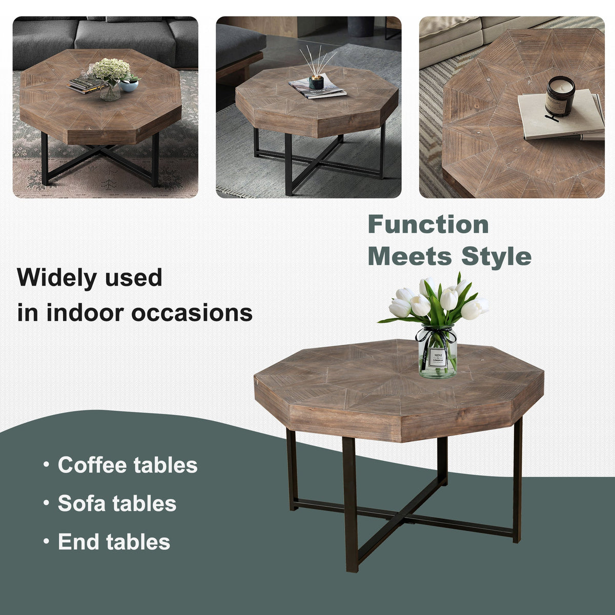 Vintage Patchwork Farmhouse Coffee Table