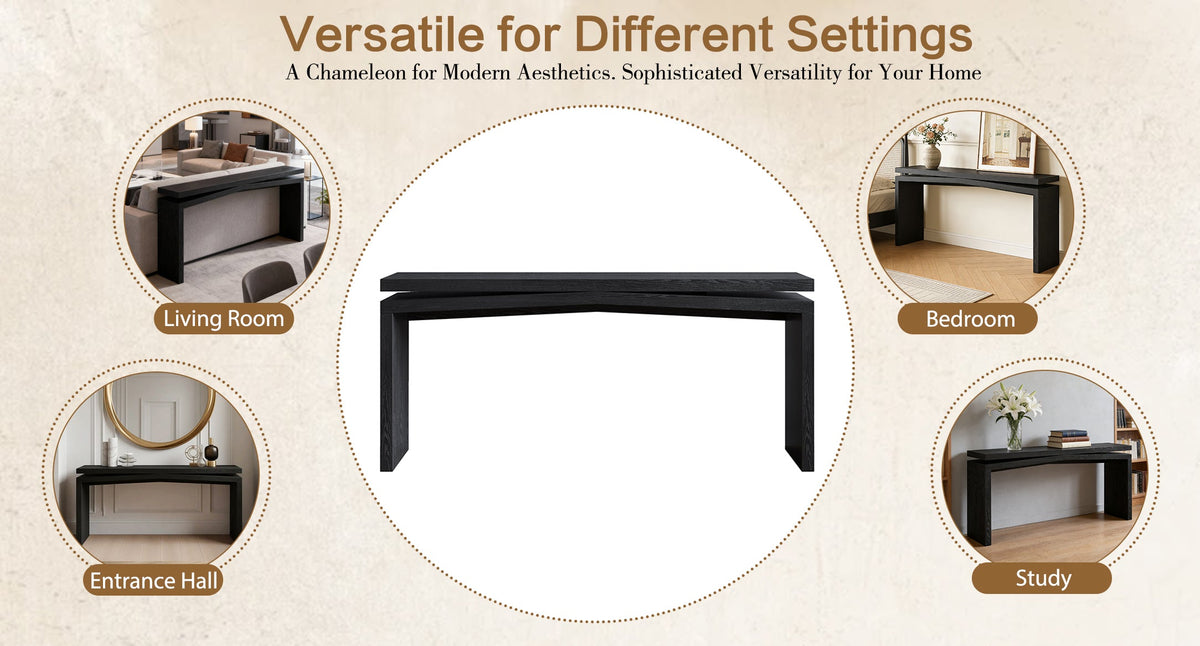 65-Inch Rustic Farmhouse Console Table